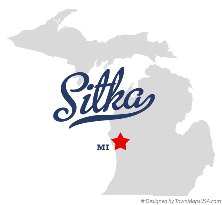 Map of Sitka Michigan MI
