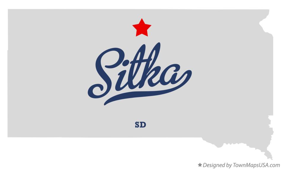 Map of Sitka South Dakota SD