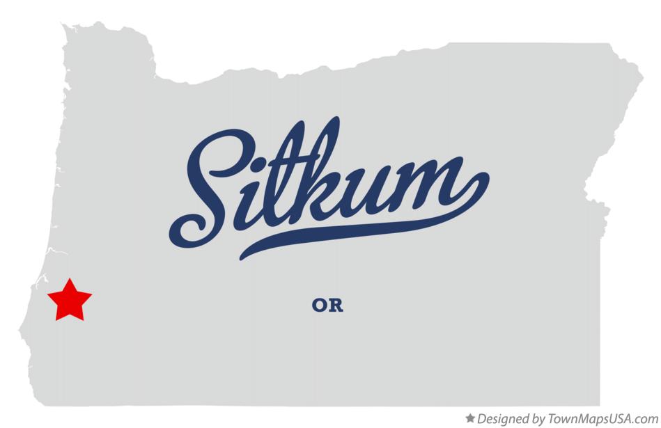 Map of Sitkum Oregon OR