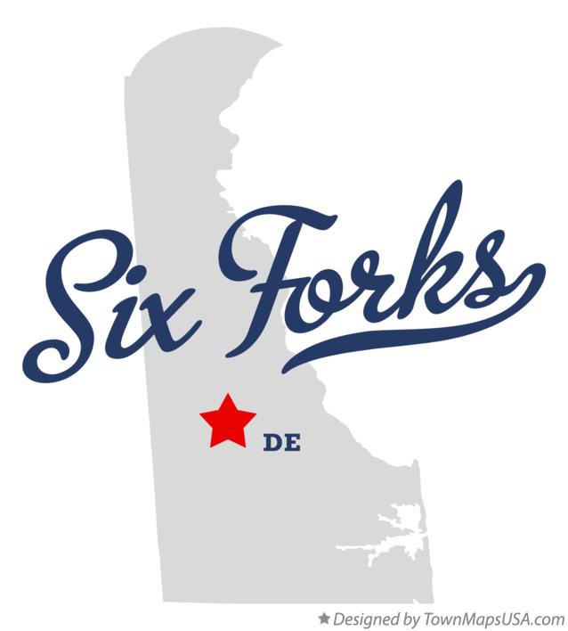 Map of Six Forks Delaware DE