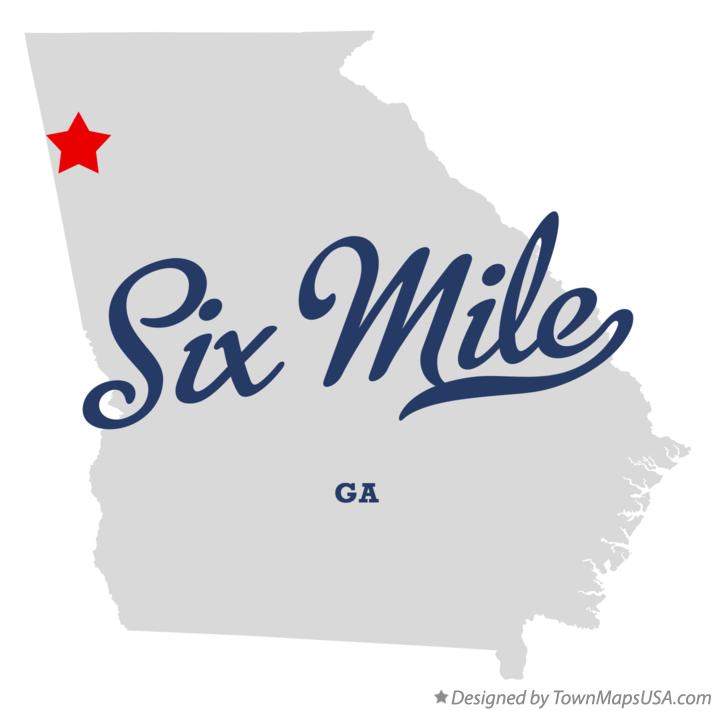 Map of Six Mile Georgia GA