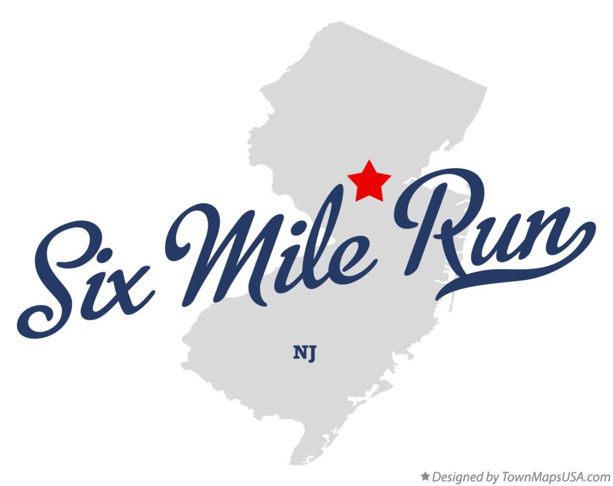 Map of Six Mile Run New Jersey NJ