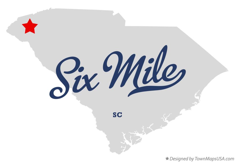 Map of Six Mile South Carolina SC