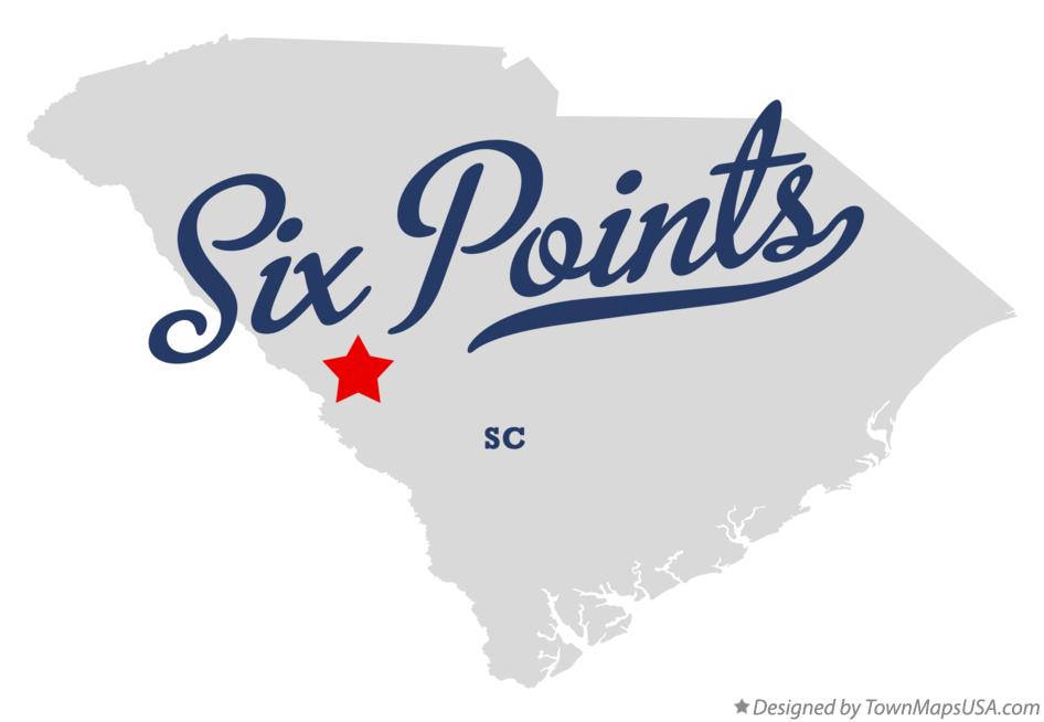 Map of Six Points South Carolina SC