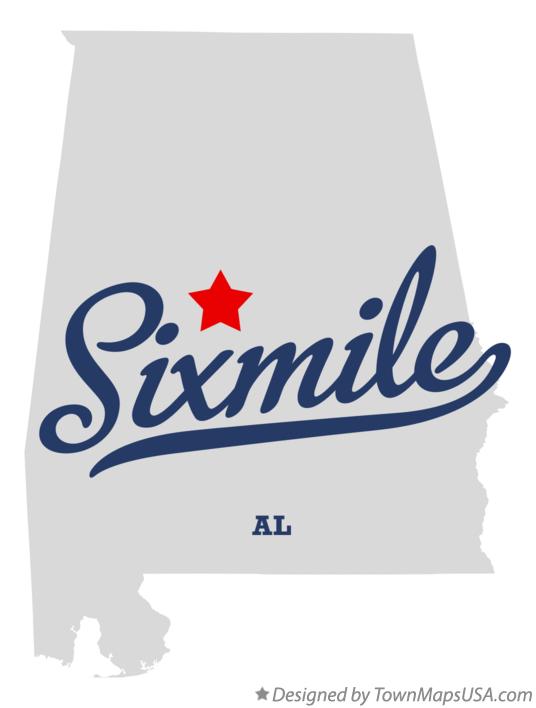 Map of Sixmile Alabama AL