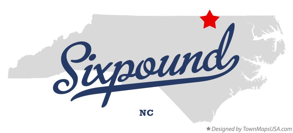 Map of Sixpound North Carolina NC