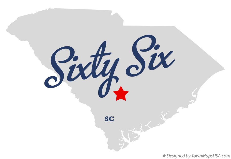 Map of Sixty Six South Carolina SC