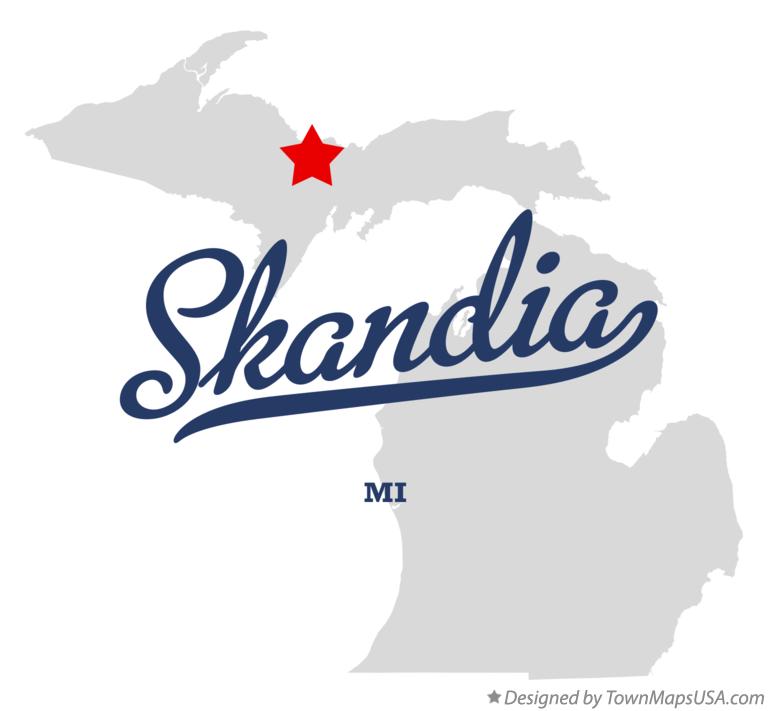 Map of Skandia Michigan MI