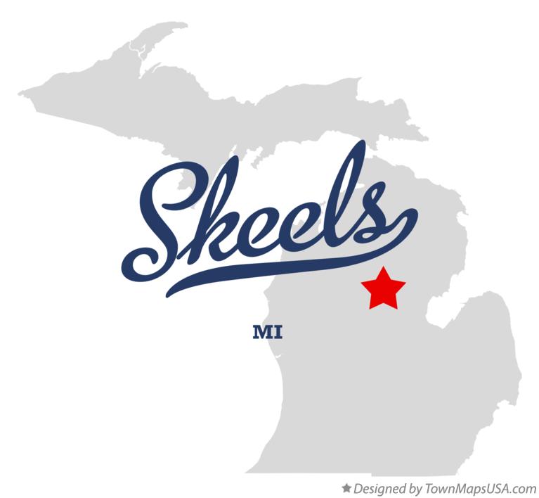 Map of Skeels Michigan MI