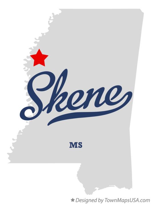 Map of Skene Mississippi MS