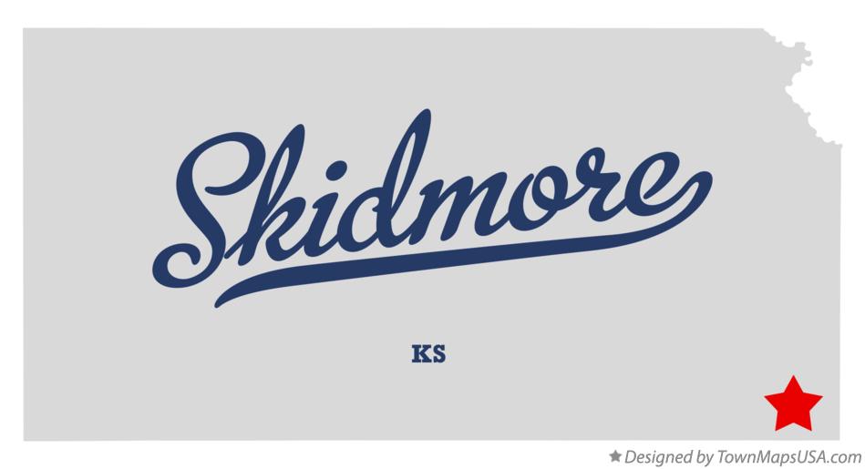 Map of Skidmore Kansas KS