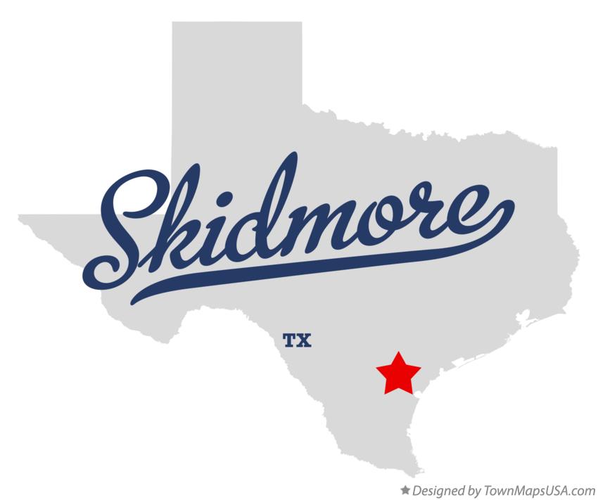 Map of Skidmore Texas TX