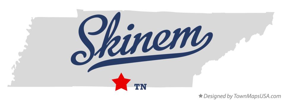 Map of Skinem Tennessee TN
