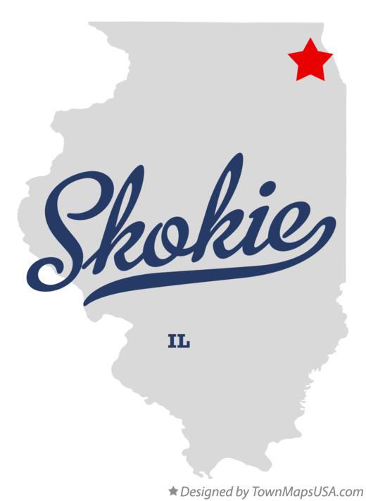 Map of Skokie Illinois IL