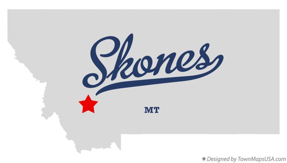 Map of Skones Montana MT