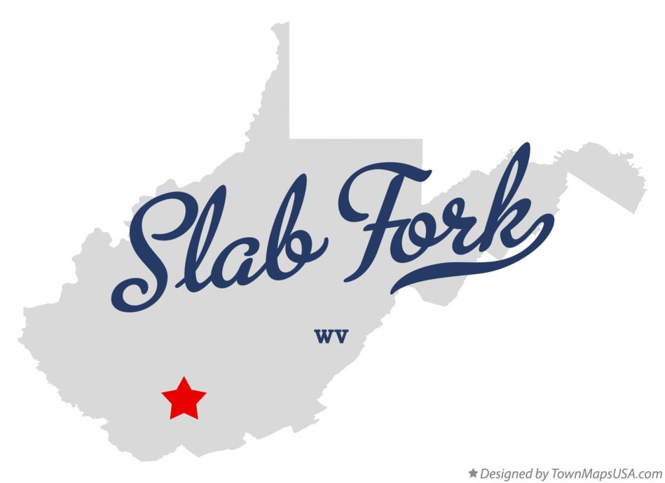 Map of Slab Fork West Virginia WV