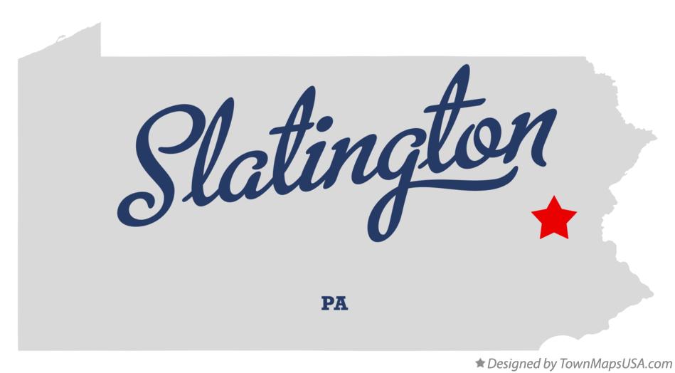 Map of Slatington Pennsylvania PA
