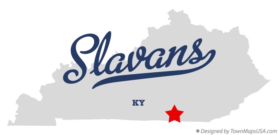 Map of Slavans Kentucky KY