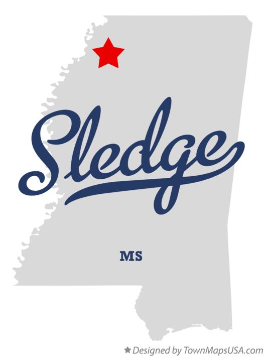 Map of Sledge Mississippi MS