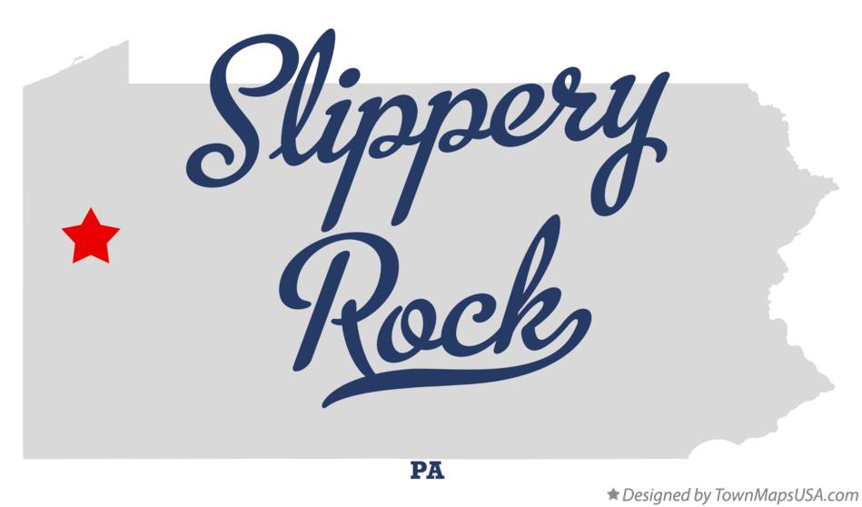 Map of Slippery Rock Pennsylvania PA