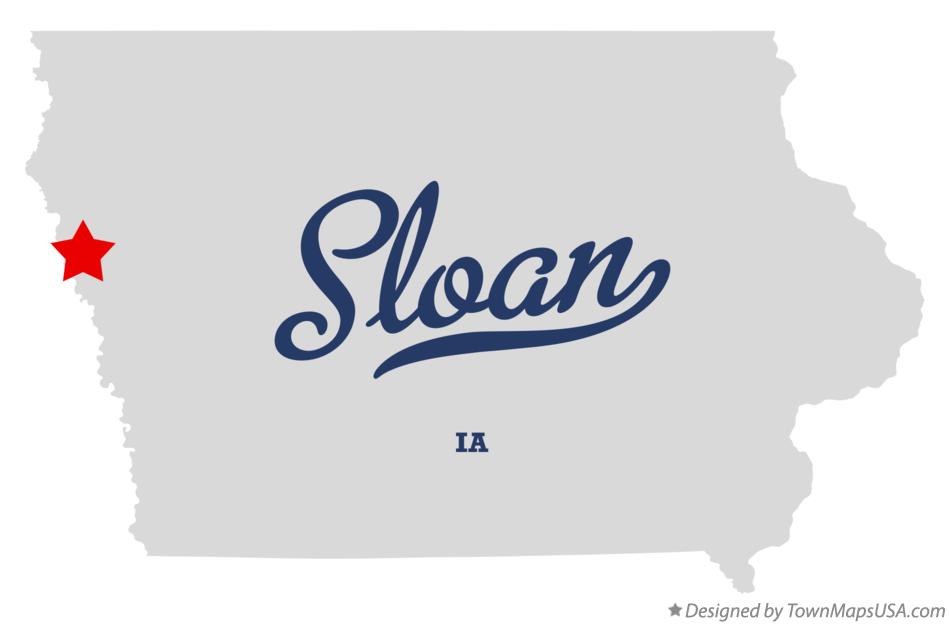 Map of Sloan Iowa IA