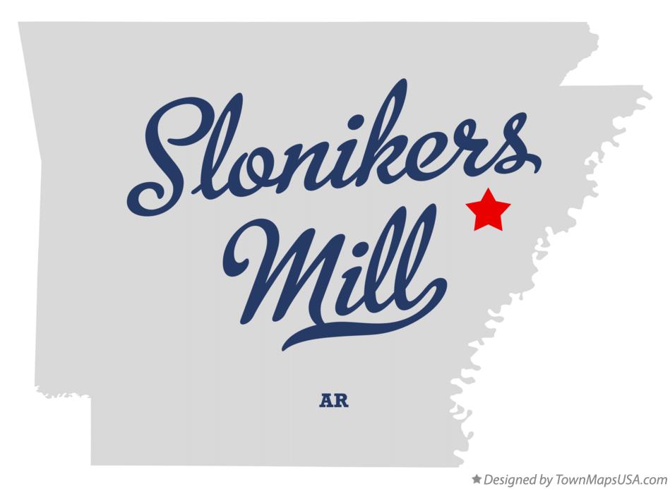 Map of Slonikers Mill Arkansas AR