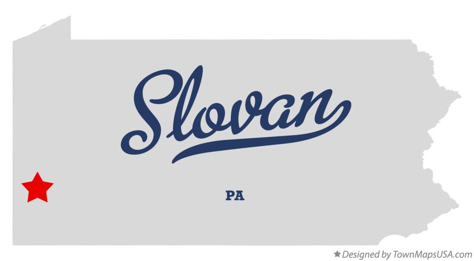Map of Slovan Pennsylvania PA
