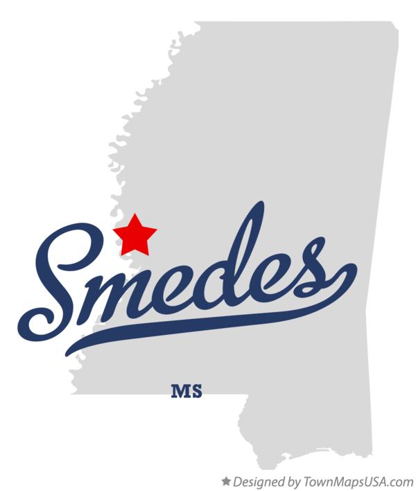 Map of Smedes Mississippi MS