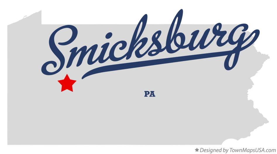 Map of Smicksburg Pennsylvania PA