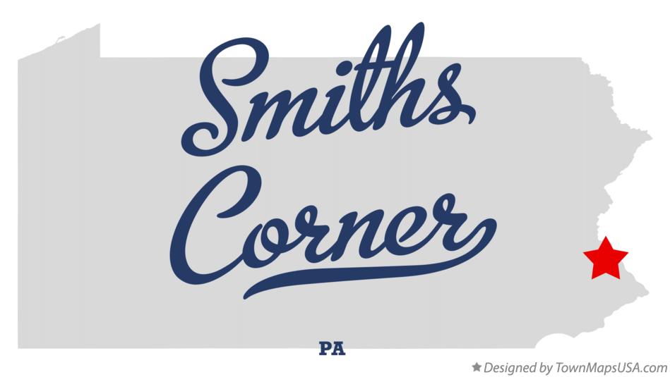 Map of Smiths Corner Pennsylvania PA