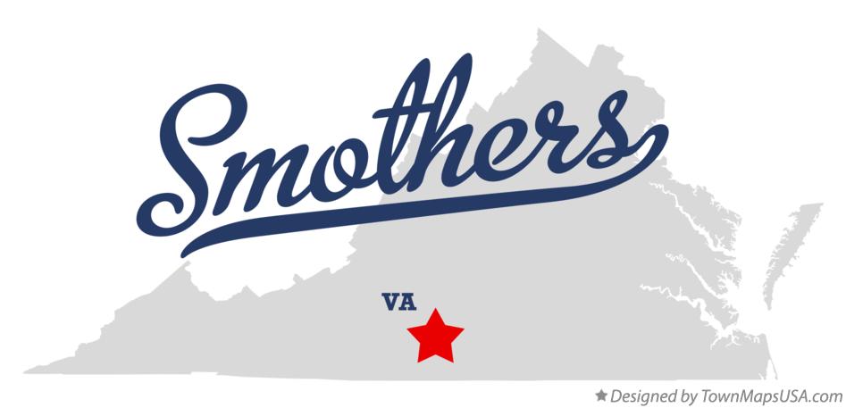 Map of Smothers Virginia VA
