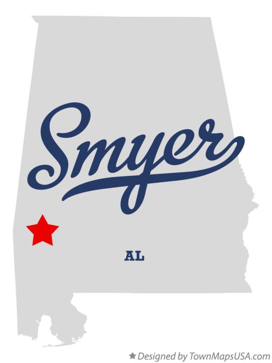 Map of Smyer Alabama AL