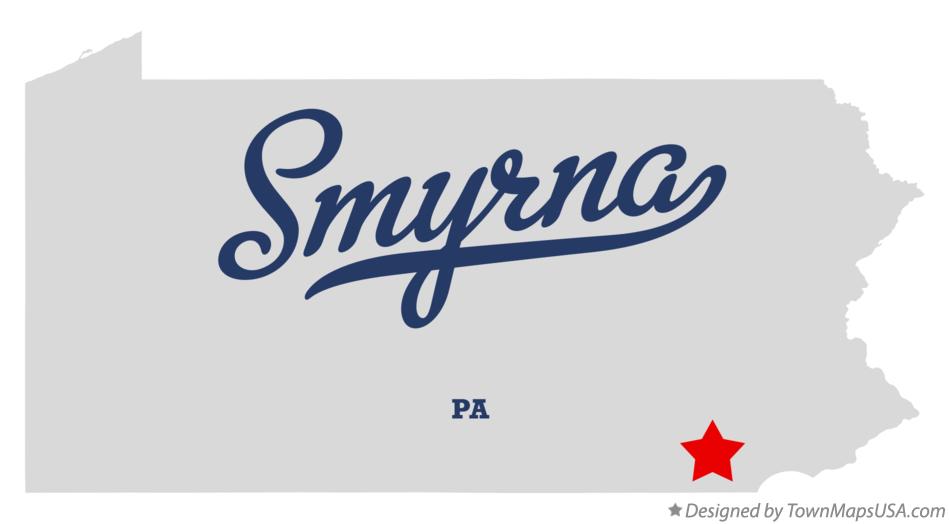 Map of Smyrna Pennsylvania PA