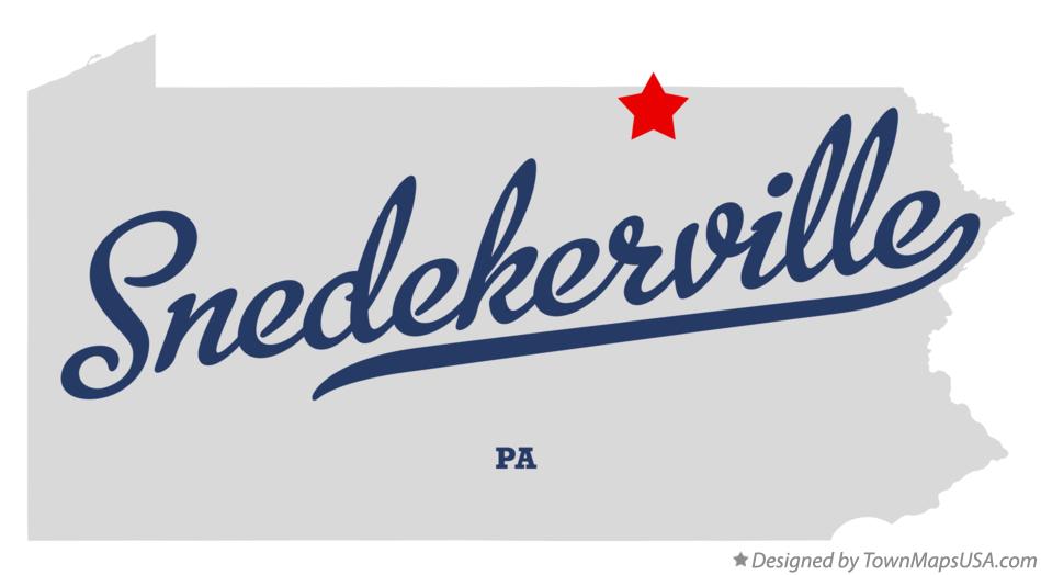 Map of Snedekerville Pennsylvania PA