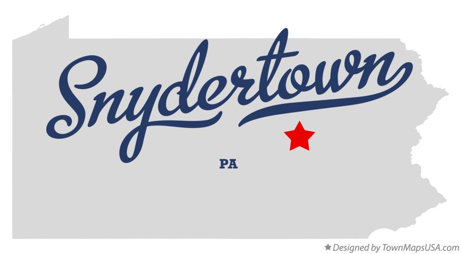 Map of Snydertown Pennsylvania PA