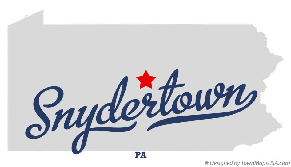 Map of Snydertown Pennsylvania PA