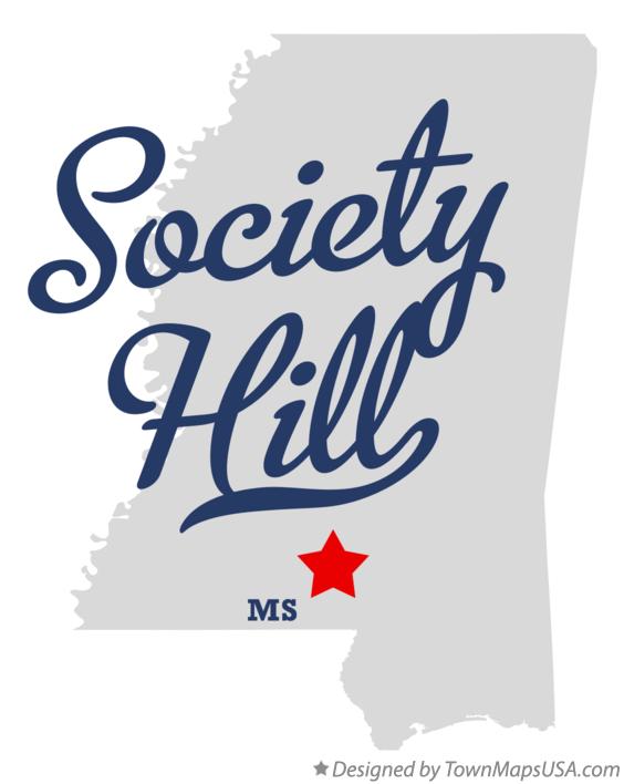 Map of Society Hill Mississippi MS