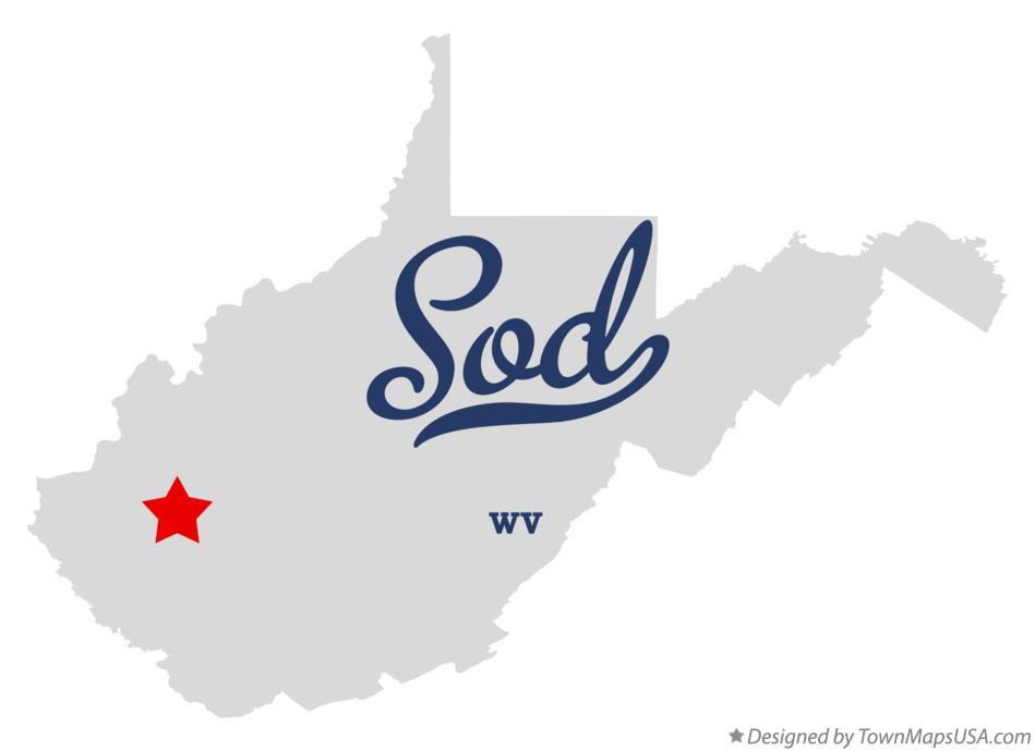 Map of Sod West Virginia WV