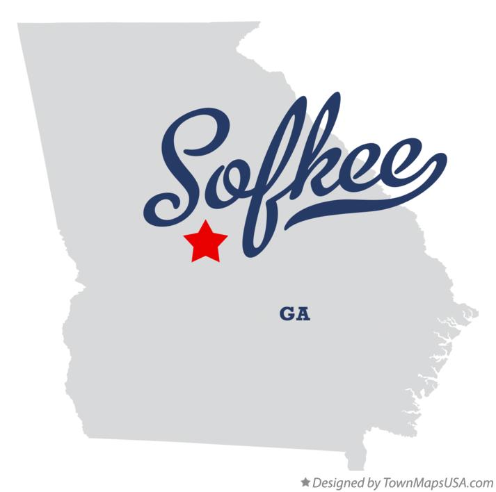 Map of Sofkee Georgia GA
