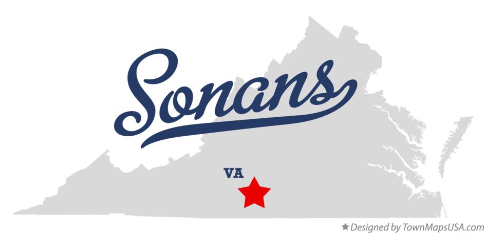 Map of Sonans Virginia VA