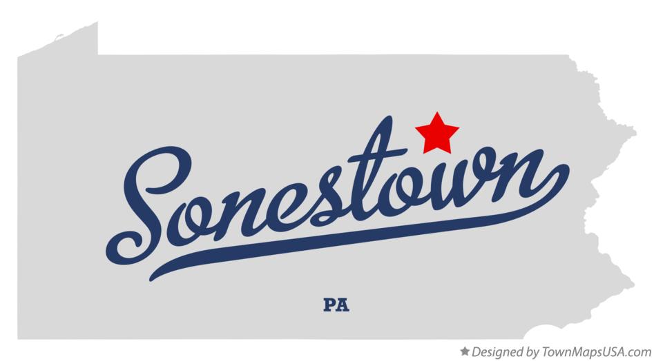 Map of Sonestown Pennsylvania PA
