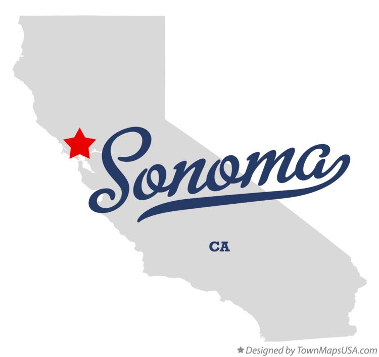 Map of Sonoma California CA
