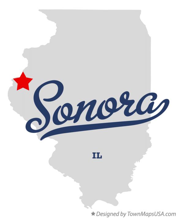 Map of Sonora Illinois IL