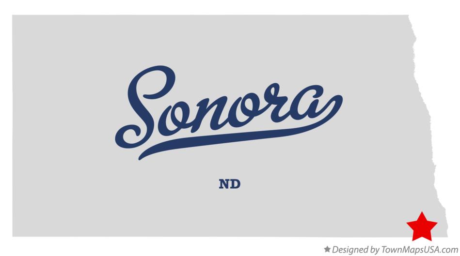 Map of Sonora North Dakota ND