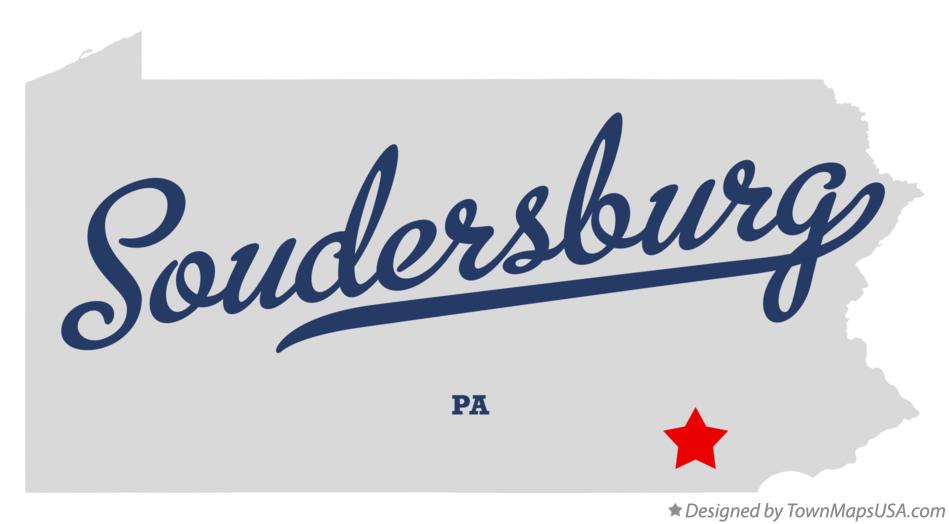 Map of Soudersburg Pennsylvania PA