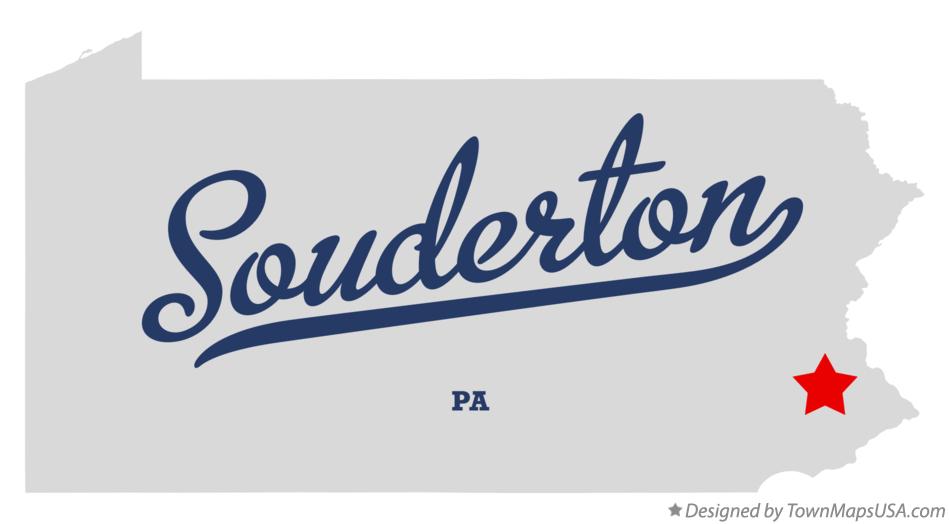 Map of Souderton Pennsylvania PA