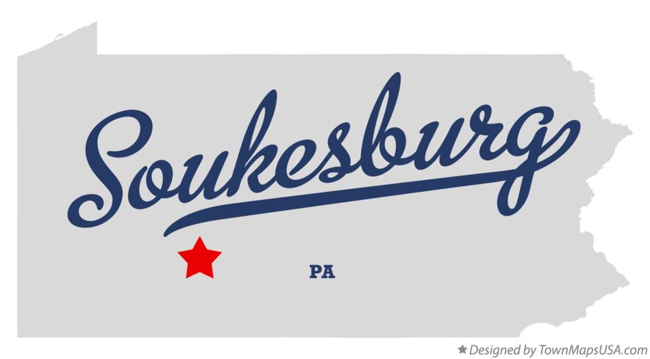Map of Soukesburg Pennsylvania PA
