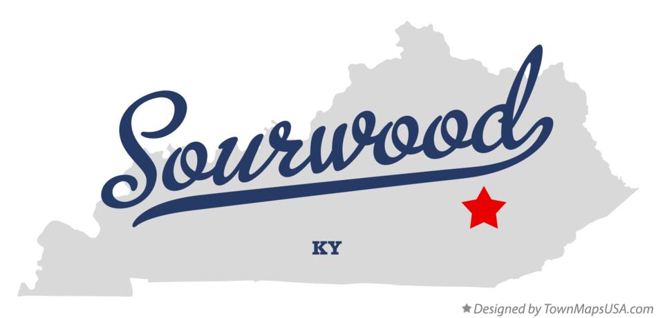 Map of Sourwood Kentucky KY