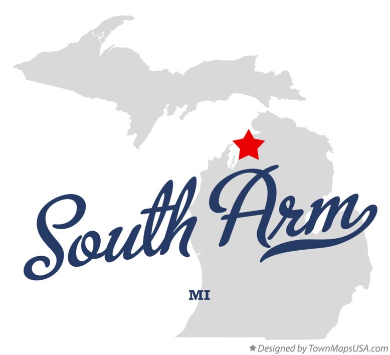 Map of South Arm Michigan MI