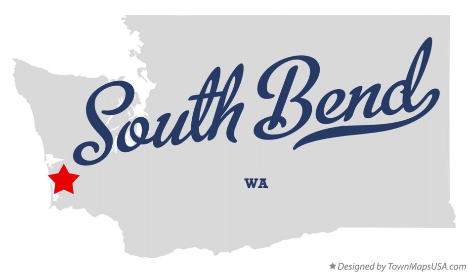 Map of South Bend Washington WA